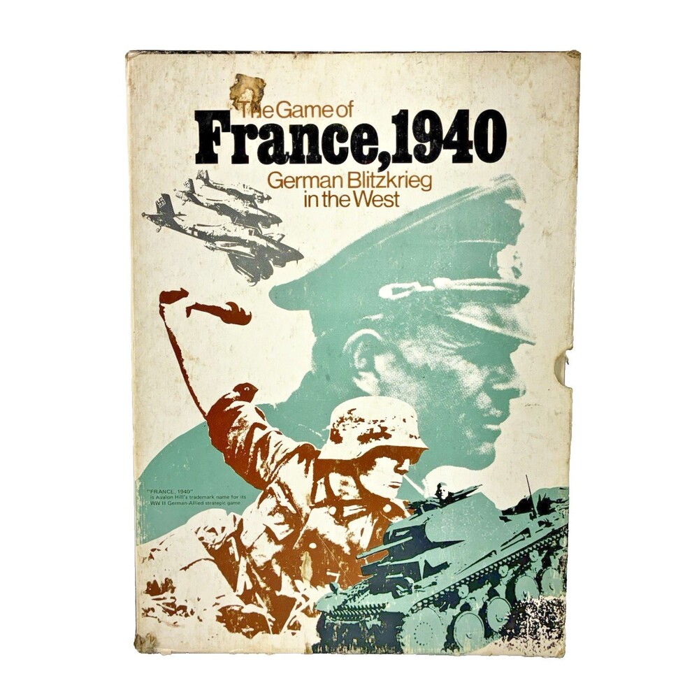 The Game of France, 1940 Vintage Avalon Hill 1972 Military WWII Board Game